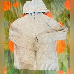 Womens Relativity Gray Jacket Hoodie Medium Sweater Fill Zip Pockets Gray.